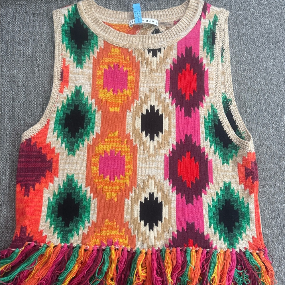 Alice + Olivia Multicolor Geometric Kids Tank Top